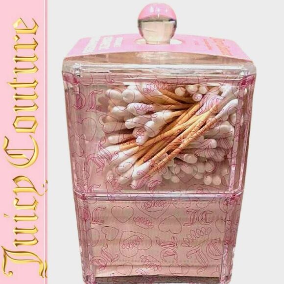 Juicy Couture Home JC Crown & Heart Logo Stackable Cosmetic Organizers 2-PC Set - Picture 1 of 6